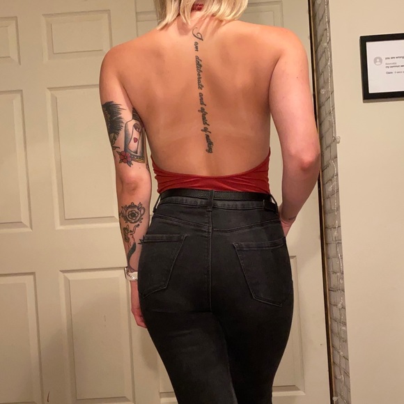 Rust/Red Halter Bodysuit - Picture 2 of 2